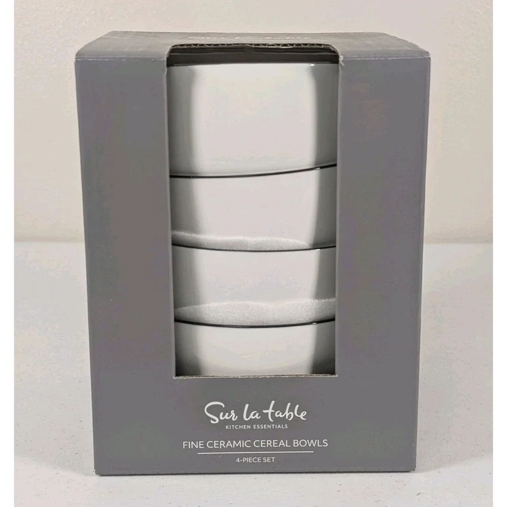 Sur La Table Fine Ceramic Cereal Bowls 4-Pack 5.75
